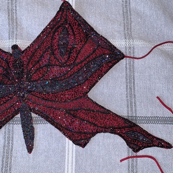 Y2K beaded butterfly backless halter top - Picture 4 of 8